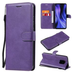For Xiaomi Redmi 10X 5G / 10X Pro 5G Solid Color Horizontal Flip Protective Leather Case with Holder & Card Slots & Wallet & Photo Frame & Lanyard(Purple) (OEM)
