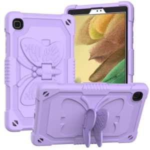Pure Color PC + Silicone Anti-drop Protective Case with Butterfly Shape Holder & Pen Slot For Samsung Galaxy Tab A7 Lite 8.7 SM-T220 / SM-T225(Light Purple) (OEM)