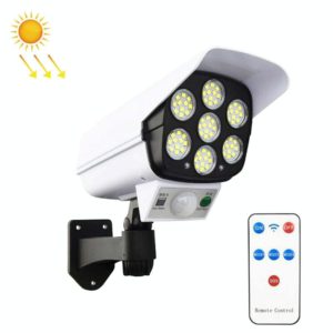 Solar Sensor LED Wall Light Simulation Surveillance Camera Glare Anti-Thief Street Lamp, Style: Remote Control (77LED) (OEM)