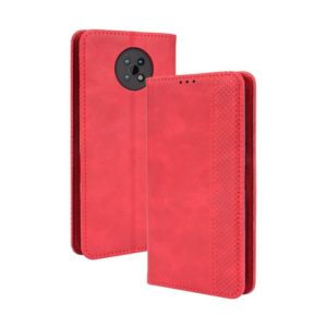 For Nokia C50 5G Magnetic Buckle Retro Crazy Horse Texture Horizontal Flip Leather Case with Holder & Card Slots & Photo Frame(Red) (OEM)
