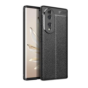 For Honor 70 Litchi Texture Shockproof TPU Phone Case(Black) (OEM)