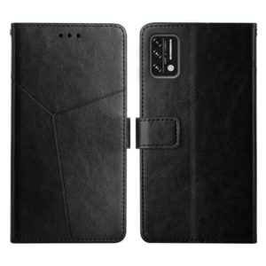 For UMIDIGI A7S Y Stitching Horizontal Flip Leather Phone Case(Black) (OEM)