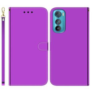 For Motorola Edge 30 Imitated Mirror Surface Leather Phone Case(Purple) (OEM)