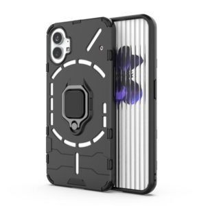 For Nothing Phone 1 PC + TPU Shockproof Protective Phone Case with Magnetic Ring Holder(Black) (OEM)
