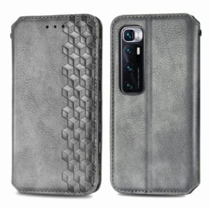 For Xiaomi Mi 10 Ultra Cubic Grid Pressed Horizontal Flip Magnetic PU Leather Case with Holder & Card Slots & Wallet(Gray) (OEM)