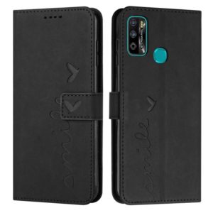For Infinix Hot 9 Play / 10 Play / 11 Play Skin Feel Heart Pattern Leather Phone Case(Black) (OEM)