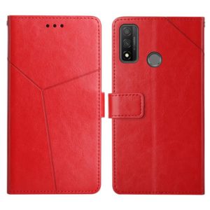 For Huawei P Smart 2020 Y Stitching Horizontal Flip Leather Phone Case with Holder & Card Slots & Wallet & Photo Frame(Red) (OEM)