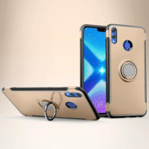 Magnetic 360 Degree Rotation Ring Holder Armor Protective Case for Huawei Honor 8X(Gold) (OEM)