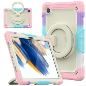 For Samsung Galaxy Galaxy Tab A8 Bracelet Holder Silicone + PC Tablet Case(Colorful Pink) (OEM)