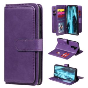 For Xiaomi Redmi Note 8 Pro Multifunctional Magnetic Copper Buckle Horizontal Flip Solid Color Leather Case with 10 Card Slots & Wallet & Holder & Photo Frame(Purple) (OEM)