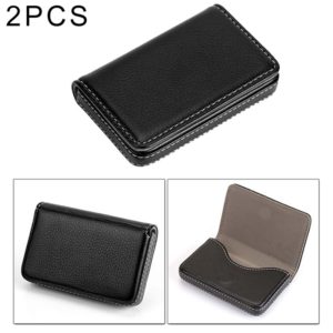 Premium PU Leather Business Card Case with Magnetic Closure , Size: 10*6.5*1.7cm(Black) (OEM)