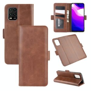 For XiaoMi Mi 10 Lite 5G Dual-side Magnetic Buckle Horizontal Flip Leather Case with Holder & Card Slots & Wallet(Brown) (OEM)
