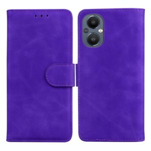 For OnePlus Nord N20 5G Skin Feel Pure Color Flip Leather Phone Case(Purple) (OEM)