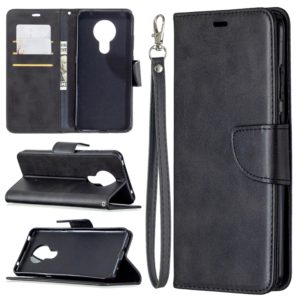 For Nokia 5.3 Retro Lambskin Texture Pure Color Horizontal Flip PU Leather Case with Holder & Card Slots & Wallet & Lanyard(Black) (OEM)