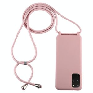 For Galaxy S20+ Candy Color TPU Protective Case with Lanyard(Dark Pink) (OEM)