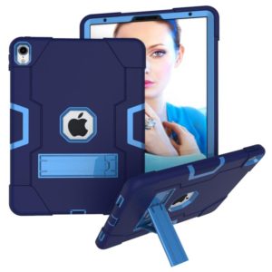For iPad Pro 11 Contrast Color Silicone + PC Combination Case with Holder(Navy Blue + Blue) (OEM)