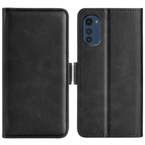 For Motorola Moto E32 4G Dual-side Magnetic Buckle Horizontal Flip Leather Phone Case(Black) (OEM)