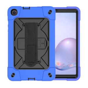 For Samsung Galaxy Tab A8.4 (2020) T307 Contrast Color Robot Shockproof Silicon + PC Protective Case with Holder & Pen Slot(Dark Blue) (OEM)