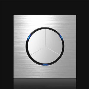 86mm Gray Aluminum Wire Drawing LED Switch Panel, Style:Triple Open Dual Control (OEM)