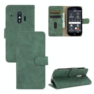 For Fujitsu F-42A / F-01L Solid Color Skin Feel Magnetic Buckle Horizontal Flip Calf Texture PU Leather Case with Holder & Card Slots & Wallet(Green) (OEM)
