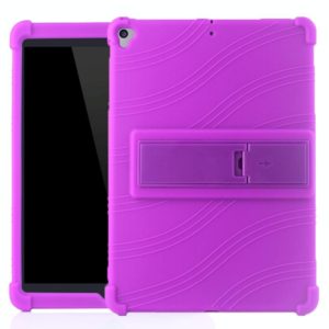For iPad 10.2 / 10.5 Tablet PC Silicone Protective Case with Invisible Bracket(Purple) (OEM)