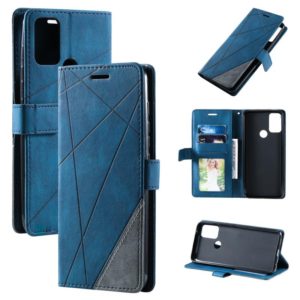 For Motorola Moto G Stylus 2021 Skin Feel Splicing Horizontal Flip Leather Phone Case(Blue) (OEM)