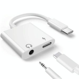 2 in 1 USB-C Adapter with 3.5mm Headphone Jack, Compatible for iPad Pro and Type-C Jack Phone (OEM)