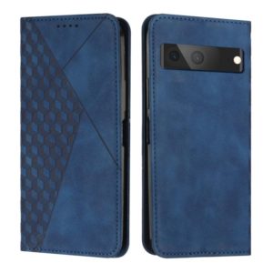 For Google Pixel 7 Diamond Splicing Skin Feel Magnetic Leather Phone Case(Blue) (OEM)