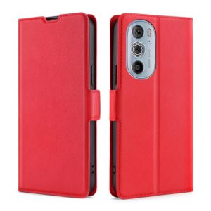 For Motorola Moto Edge+ 2022 / Edge 30 Pro Ultra-thin Voltage Side Buckle Leather Phone Case(Red) (OEM)