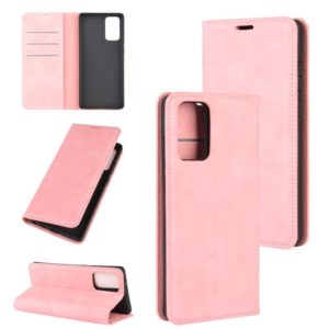 For Samsung Galaxy Note20 Retro-skin Business Magnetic Suction Leather Case with Holder & Card Slots & Wallet(Pink) (OEM)