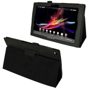 Litchi Texture Leather Case with Holder for Sony Xperia Tablet Z / 10.1(Black) (OEM)