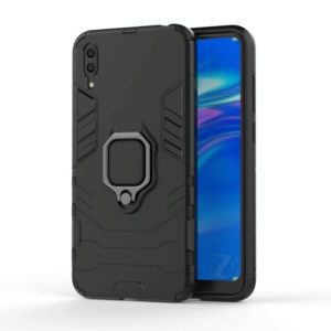 PC + TPU Shockproof Protective Case for Huawei Enjoy 9, with Magnetic Ring Holder (Black) (OEM)