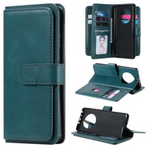 For Huawei Mate 40 Multifunctional Magnetic Copper Buckle Horizontal Flip Solid Color Leather Case with 10 Card Slots & Wallet & Holder & Photo Frame(Dark Green) (OEM)
