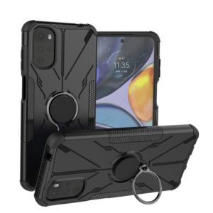 For Motorola Moto G22 Armor Bear Shockproof PC + TPU Phone Case with Ring(Black) (OEM)