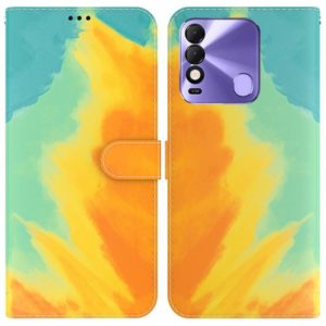 For Tecno Spark 8 / 8T Watercolor Pattern Horizontal Flip Leather Phone Case(Autumn Leaf Color) (OEM)