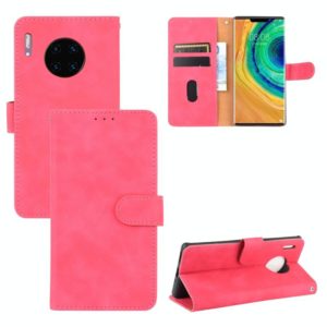 For Huawei Mate 30 Pro Solid Color Skin Feel Magnetic Buckle Horizontal Flip Calf Texture PU Leather Case with Holder & Card Slots & Wallet(Rose Red) (OEM)