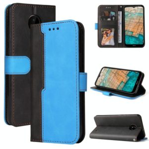 For Nokia C10 / C20 Business Stitching-Color Horizontal Flip PU Leather Case with Holder & Card Slots & Photo Frame(Blue) (OEM)