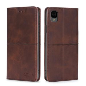 For TCL 30Z T602DL Cow Texture Magnetic Horizontal Flip Leather Phone Case(Dark Brown) (OEM)