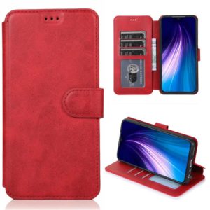 For Xiaomi Redmi Note 8 Calf Texture Magnetic Buckle Horizontal Flip Leather Case with Holder & Card Slots & Wallet & Photo Frame(Red) (OEM)