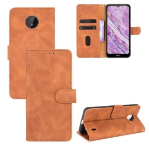 For Nokia C10 Solid Color Skin Feel Magnetic Buckle Horizontal Flip Calf Texture PU Leather Case with Holder & Card Slots & Wallet(Brown) (OEM)