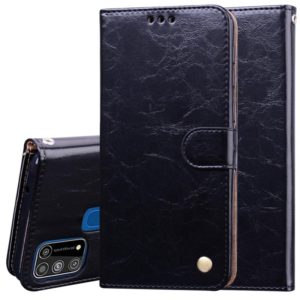 For Galaxy M31 Business Style Oil Wax Texture Horizontal Flip Leather Case, with Holder & Card Slots & Wallet(Black) (OEM)
