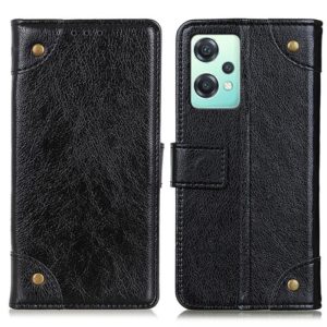 For OnePlus CE 2 Lite 5G Copper Buckle Nappa Texture Leather Phone Case(Black) (OEM)