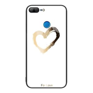 For Honor 9 Lite Colorful Painted Glass Phone Case(Golden Love) (OEM)