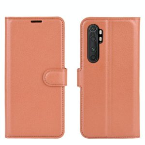 For Xiaomi Mi Note 10 Lite Litchi Texture Horizontal Flip Protective Case with Holder & Card Slots & Wallet(Brown) (OEM)
