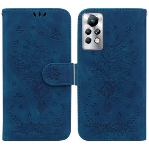 For Infinix Note 11 Pro / Note 11s Butterfly Rose Embossed Leather Phone Case(Blue) (OEM)
