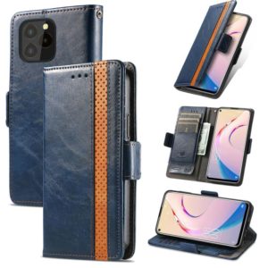 For Oukitel C21 Pro CaseNeo Business Splicing Dual Magnetic Buckle Horizontal Flip PU Leather Case with Holder & Card Slots & Wallet(Blue) (OEM)