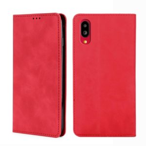 For Sharp Simple Sumaho 6 A201SH Skin Feel Magnetic Horizontal Flip Leather Phone Case(Red) (OEM)