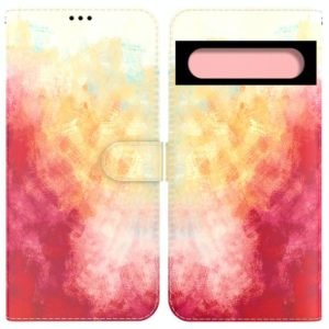 For Google Pixel 7 Watercolor Pattern Horizontal Flip Leather Phone Case(Spring Cherry) (OEM)