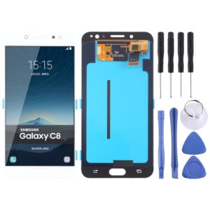 OLED LCD Screen for Galaxy C8, C710F/DS, C7100 with Digitizer Full Assembly (White) (OEM)