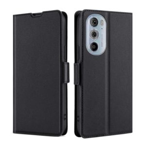 For Motorola Moto Edge+ 2022 / Edge 30 Pro Ultra-thin Voltage Side Buckle Leather Phone Case(Black) (OEM)